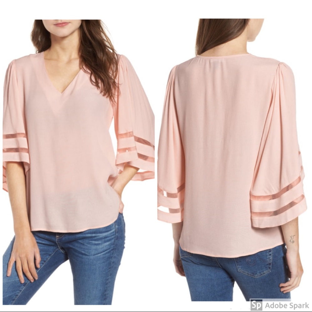 💚CHELSEA28 Illusion Bell Sleeve Top